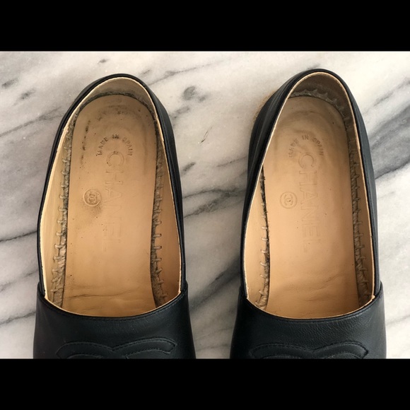 Chanel black leather espadrilles - Picture 7 of 9